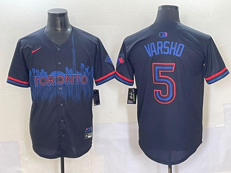 Men 2025 Toronto Blue Jays #5 Varsho Black Joint Name Nike MLB Jersey style 11